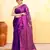 violet dual tone organic tissue saree with blouse piece