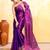 violet dual tone organic tissue saree with blouse piece