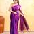 violet dual tone organic tissue saree with blouse piece