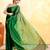green dual tone organic tissue saree with blouse piece