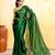 green dual tone organic tissue saree with blouse piece