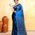 blue dual tone organic tissue saree with blouse piece