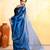 blue dual tone organic tissue saree with blouse piece