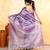lavender dual tone organic tissue saree with blouse piece