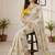 off_white mannequin embroidery work saree with miorror work and cut work border