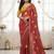 peach mannequin embroidery work saree with miorror work and cut work border