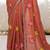 peach mannequin embroidery work saree with miorror work and cut work border
