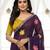 purple mannequin embroidery work saree with miorror work and cut work border