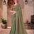 Sage green golden shine georgette heavy embroidery and sequin work partywear saree