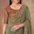 Sage green golden shine georgette heavy embroidery and sequin work partywear saree