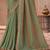 Sage green golden shine georgette heavy embroidery and sequin work partywear saree