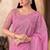 Blush pink shine silk chiffon heavy embroidery and sequin work partywear saree
