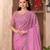 Blush pink shine silk chiffon heavy embroidery and sequin work partywear saree