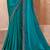 Teal blue satin georgette heavy embroidery and sequin work partywear saree