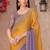 Mustard yellow majestic shaded chiffon heavy embroidery and sequin work partywear saree