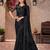 Black sparkle shaded chiffon heavy embroidery and sequin work partywear saree