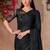 Black sparkle shaded chiffon heavy embroidery and sequin work partywear saree