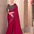 Red chiffon silk heavy embroidery and sequin work partywear saree