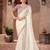 White shinning georgette heavy embroidery and sequin work partywear saree