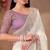 White shinning georgette heavy embroidery and sequin work partywear saree