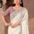 White shinning georgette heavy embroidery and sequin work partywear saree