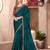 Bottle green shaded chiffon heavy embroidery and sequin work partywear saree