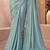 Sky blue shimmer silk crepe heavy embroidery and sequin work partywear saree