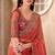Rust orange sparkle tissue heavy embroidery and sequin work partywear saree