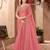 Peach georgette silk heavy embroidery and sequin work partywear saree