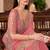 Peach georgette silk heavy embroidery and sequin work partywear saree