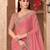 Peach georgette silk heavy embroidery and sequin work partywear saree
