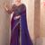 Navy blue satin georgette heavy embroidery and sequin work partywear saree