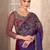 Navy blue satin georgette heavy embroidery and sequin work partywear saree