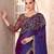 Navy blue satin georgette heavy embroidery and sequin work partywear saree