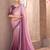 Onion pink shaded chiffon heavy embroidery and sequin work partywear saree