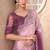 Onion pink shaded chiffon heavy embroidery and sequin work partywear saree