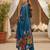 Women blue silk blend ethnic motifs stoning straight kurta trouser with dupatta