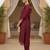 Women maroon silk blend ethnic motifs stoning straight kurta trouser with dupatta