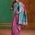 onion pink satin handloom weaving silk with contrast border and pallu