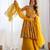 Mustard floral anarkali with palazzo set