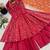 Ruby red tiered anarkali set