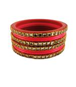 Kundan stud colour multi pack of 8 material acrylic bangle