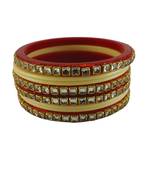 Kundan stud colour multi pack of 8 material acrylic bangle
