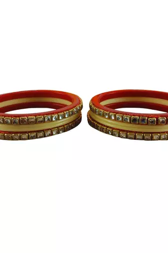 Kundan stud colour multi pack of 8 material acrylic bangle