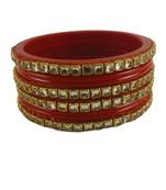 Kundan stud colour multi pack of 8 material acrylic bangle