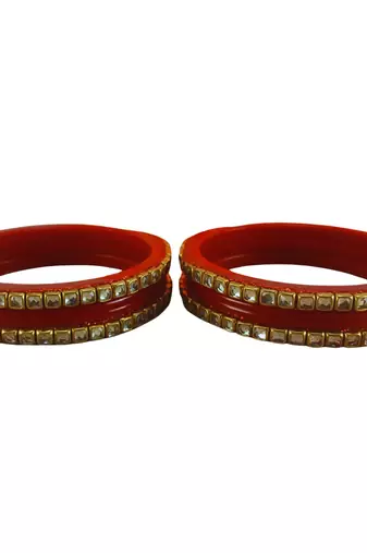 Kundan stud colour multi pack of 8 material acrylic bangle