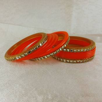 Kundan stud colour multi pack of 12 material acrylic bangle 2