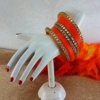 Kundan stud colour multi pack of 12 material acrylic bangle 3