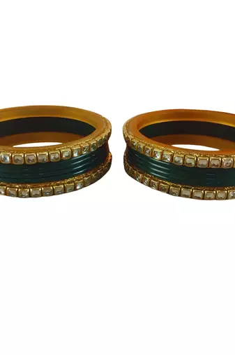 Kundan stud colour multi pack of 12 material acrylic bangle