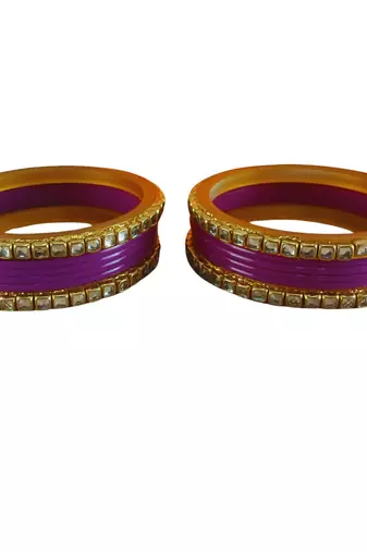 Kundan stud colour multi pack of 12 material acrylic bangle